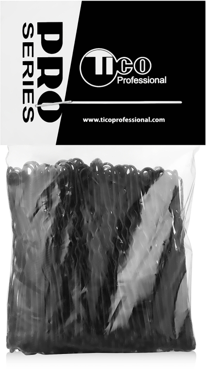 Заколки для волос волнистые 60мм, черные - Tico Professional — фото N1