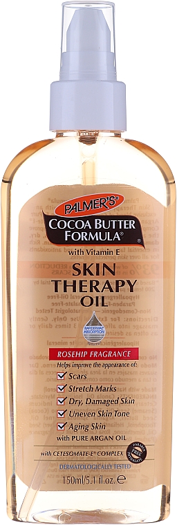 Олія з шипшиною для догляду за шкірою обличчя і тіла "Масло какао" - Palmer's Cocoa Butter Skin Therapy Oil Rosehip — фото N1