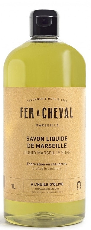 Рідке марсельське мило з оливковою олією - Fer A Cheval Liquid Marseille Soap — фото N2