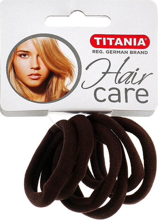 Резинка для волосся маленька, коричнева, 6шт - Titania