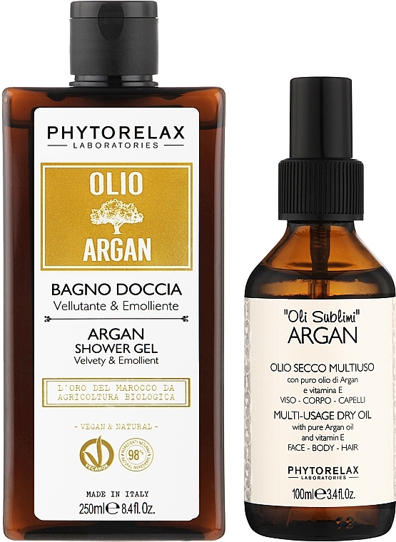 УЦЕНКА Набор - Phytorelax Laboratories Argan Oil (sh/gel/250ml + oil/100ml) * — фото N2