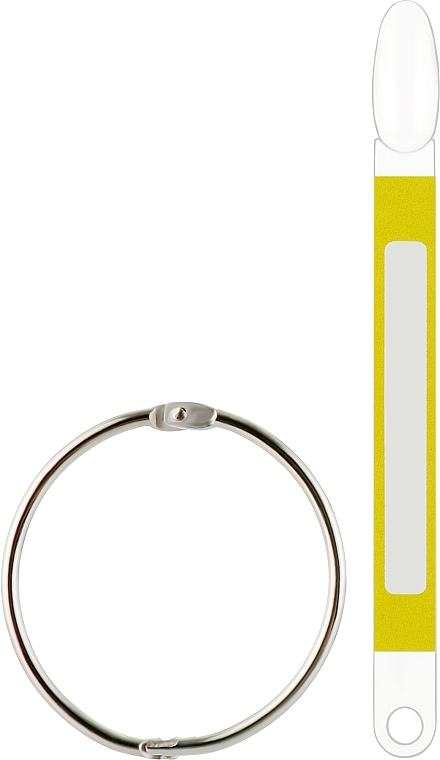 Типсы на кольце, желтый стикер, прозрачные, миндаль - Sticker Tips  — фото N1