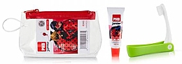 Парфумерія, косметика Набір - PHB Junior Ladybug Strawberry Travel Kit (toothbrush+toothpaste/15ml + bag)