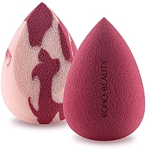 Набор спонжей, ягодный/средний скошенный розово-ягодный - Boho Beauty Bohoblender Berry Regular + Pinky Berry Medium Cut — фото N1