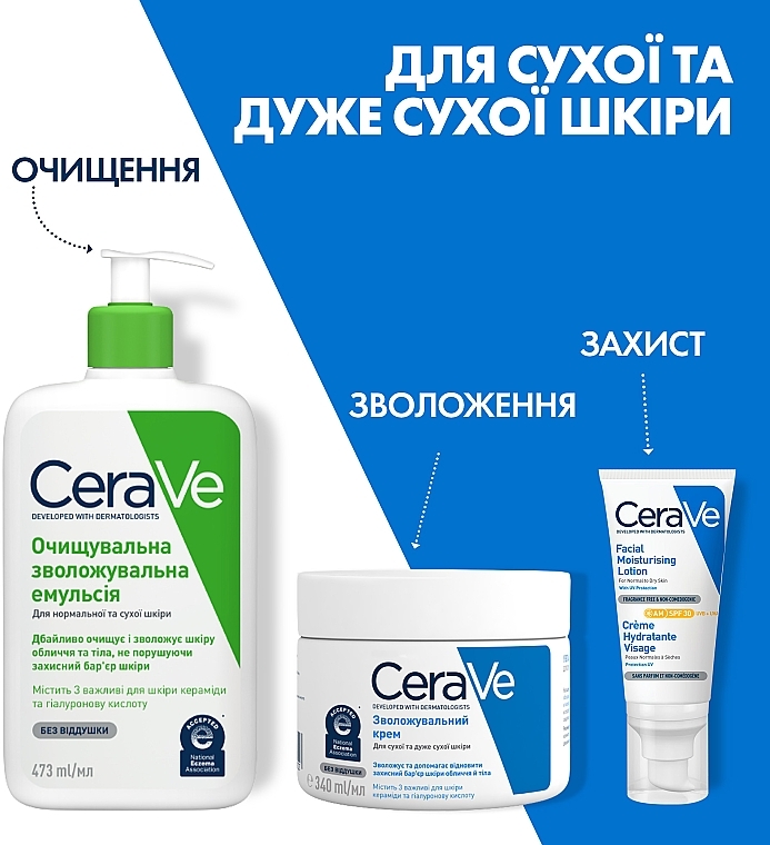 УЦЕНКА Увлажняющий крем для сухой и очень сухой кожи лица и тела - CeraVe Moisturising Cream * — фото N17