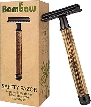 Багаторазова бритва з бамбуковою ручкою та змінним лезом - Bambaw Bamboo Safety Razor Slim Dark — фото N1