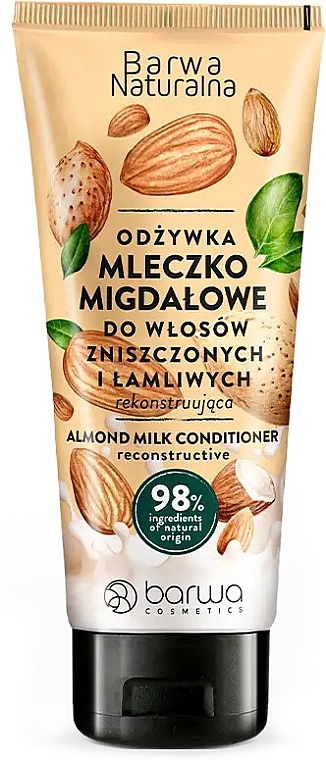 Кондиціонер для пошкодженого та ламкого волосся "Мигдалеве молочко" - Barwa Natural Almond Milk Conditioner — фото N1