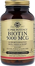 Парфумерія, косметика Біотин, 5000 мкг - Solgar Super Potency Biotin