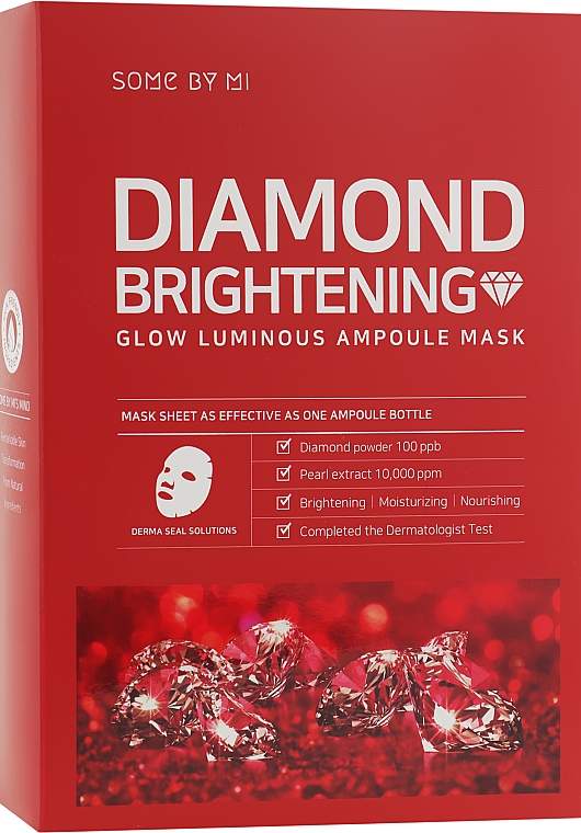 Освітлювальна ампульна маска з алмазною пудрою - Some By Mi Diamond Brightening Calming Glow Luminous Ampoule Mask — фото N1
