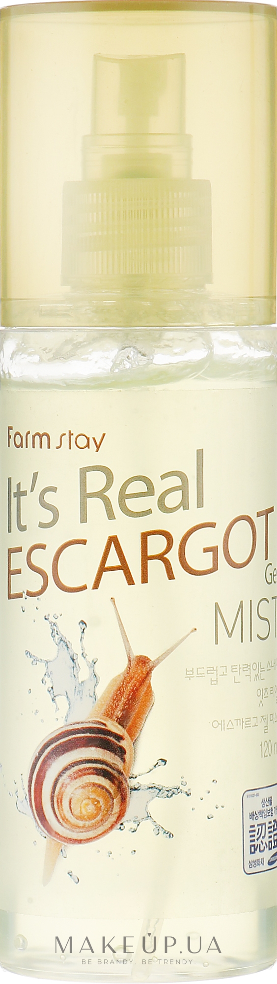 Гель-міст для обличчя з равликовим муцином - FarmStay It's Real Escargot Gel Mist — фото 120ml