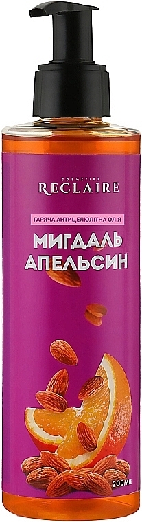 Горячее антицеллюлитное масло "Миндаль-Апельсин" - Reclaire 