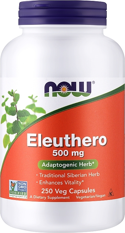 Рослинні Капсули, 500 мг - Now Foods Eleuthero — фото N2