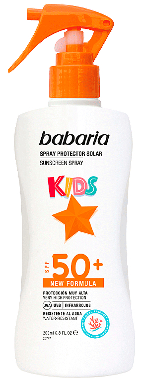 Спрей солнцезащитный, детский - Babaria Sunscreen Spray Kids SPF50+ — фото N1