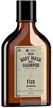 Гель-шампунь для мытья тела, волос и бороды "Fire" - HiSkin Men Body Wash Gel And Shampoo — фото N1