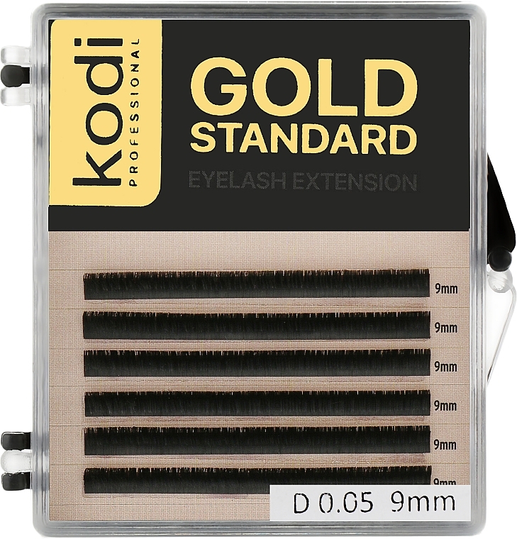 УЦЕНКА Накладные ресницы Gold Standart D 0.05 (6 рядов: 9 mm) - Kodi Professional * — фото N1