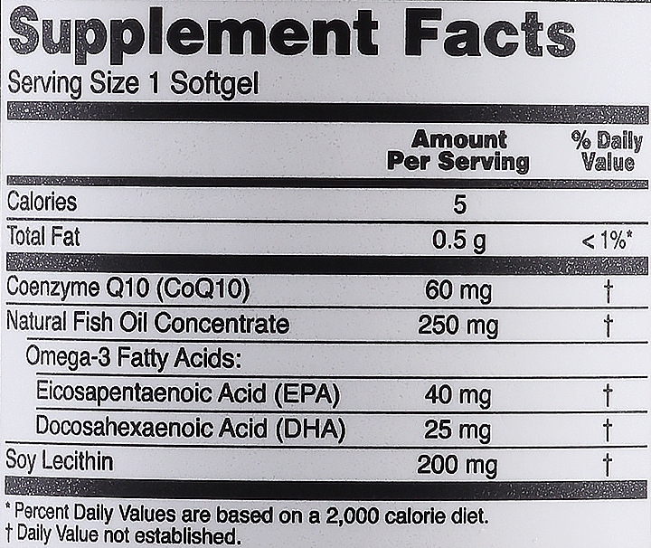 Коензим Q10, 60 мг, 60 гелевих капсул - Now Foods CoQ10 With Omega-3 — фото N3