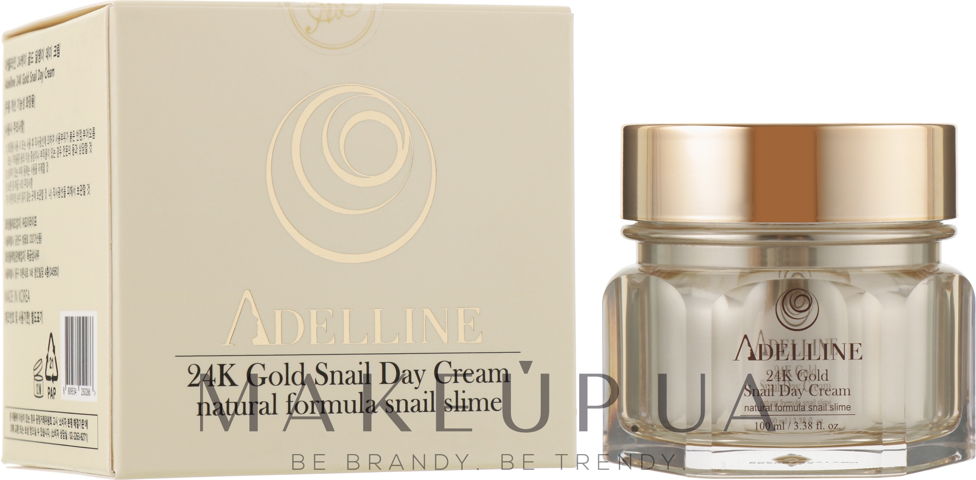 Крем для обличчя омолоджувальний, з муцином равлика й золотом - Adelline 24k Gold Snail Day Cream — фото 50ml