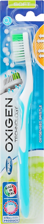 Зубна щітка "Oxigen", м'яка, блакитна - Piave — фото N1
