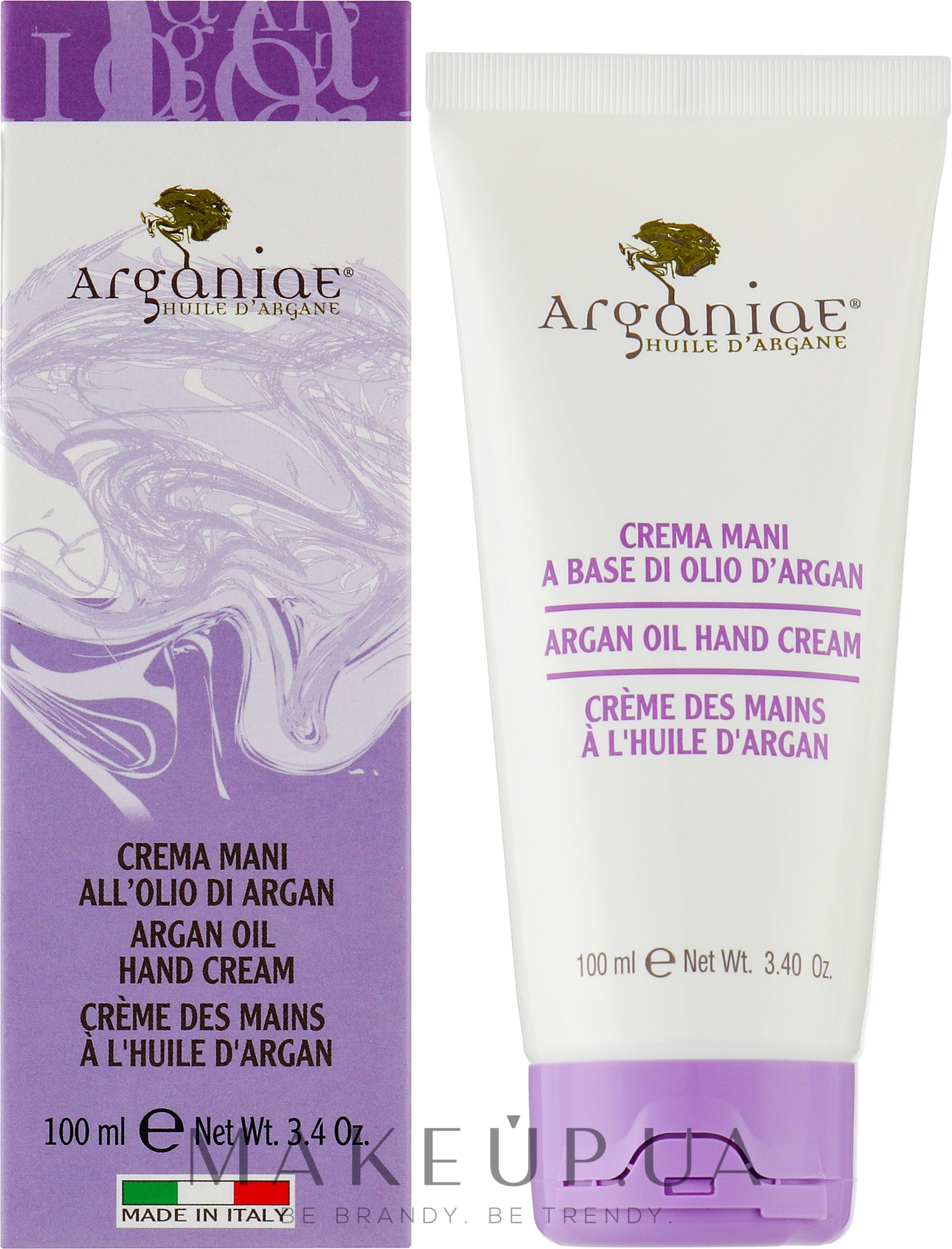 Пом'якшувальний заспокійливий крем для рук з аргановою олією - Arganiae Argan Oil Hand Cream — фото 100ml