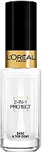 Парфумерія, косметика База й закріплювач лаку 2в1 - L'Oreal La Manicure 2 in 1 Protect