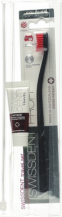 Набір "Екстрим", чорна щітка - SWISSDENT (toothpast/10ml + toothbrush/1шт) — фото N1