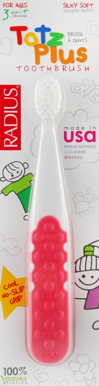 Дитяча зубна щітка, рожево-біла - Radius Totz Plus Toothbrush — фото N1