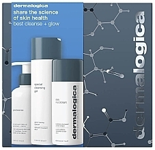 Парфумерія, косметика Набір - Dermalogica Best Cleanse + Glow (oil/150ml + clean/gel/250ml + clean/powder/74g)