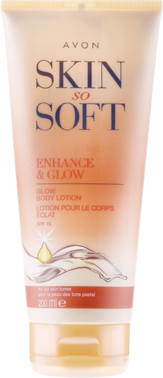 Лосьйон для тіла 7 в 1 з ефектом засмаги SPF 15 - Avon Skin So Soft Enhance&Glow Body Lotion Fair — фото N1