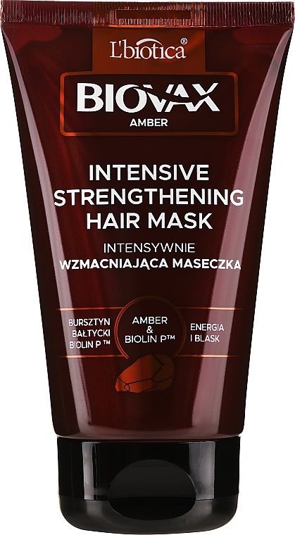 Інтенсивна зміцнювальна маска для волосся - L'biotica Biovax Amber Mask — фото N1