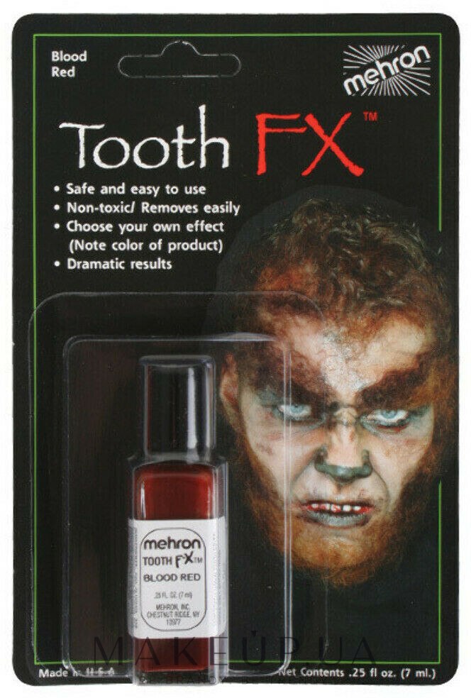 Mehron Tooth FX with Brush for Special Effects - Mehron Tooth FX with Brush for Special Effects — фото Кровь