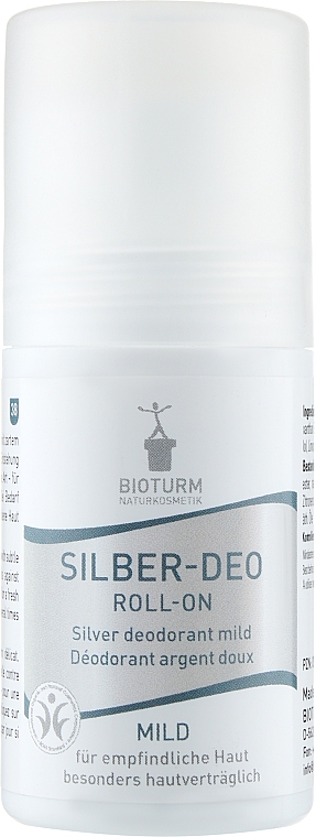 Шариковый дезодорант-антиперспирант "Мягкий" - Bioturm Silver Mild Deo Roll-On No.38 — фото N1