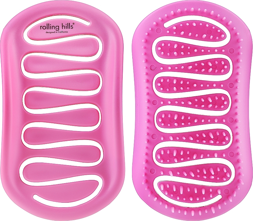 Компактная расческа для быстрой сушки волос, розовая - Rolling Hills Compact Brush Maze — фото N2