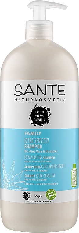 Біошампунь для всієї родини для чутливої шкіри голови "Алое вера і бісаболол"- Sante Family Extra Sensitive Shampoo - Sante Family Extra Sensitive Shampoo — фото N5