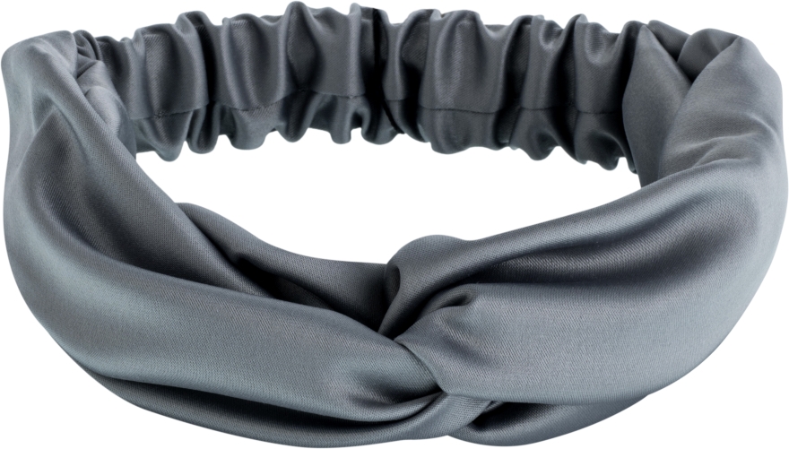 Повязка на голову, сатин переплет, серая "Satin Twist" - MAKEUP Hair Accessories — фото N1