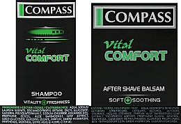 Набор мужской "Vital comfort" - Compass (sh/250ml + sh/gel/65ml + af/balm/100ml + bag) — фото N4