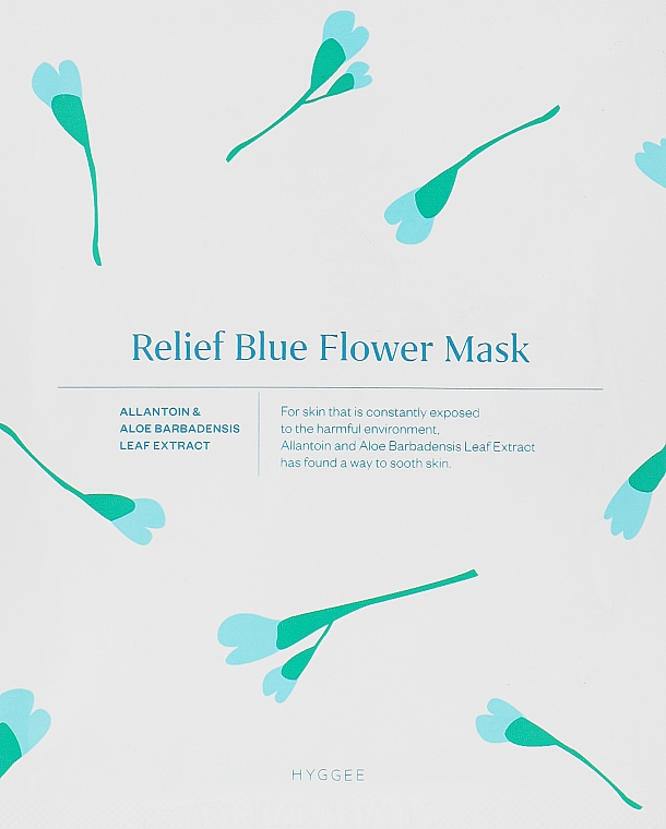 Успокаивающая маска для лица - HYGGEE Relief Blue Flower Mask — фото N1