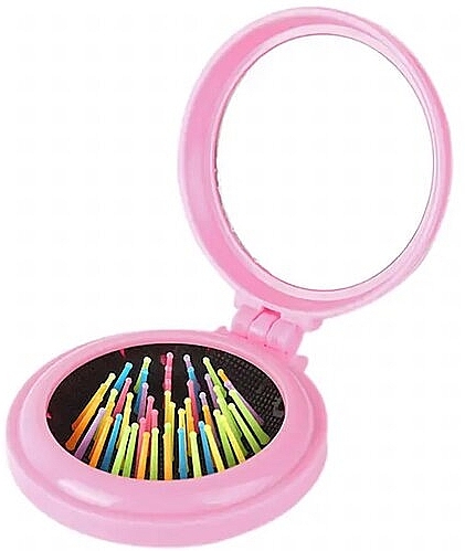Щетка для волос с зеркальцем, розовая - Beautifly Brush Pink — фото N1