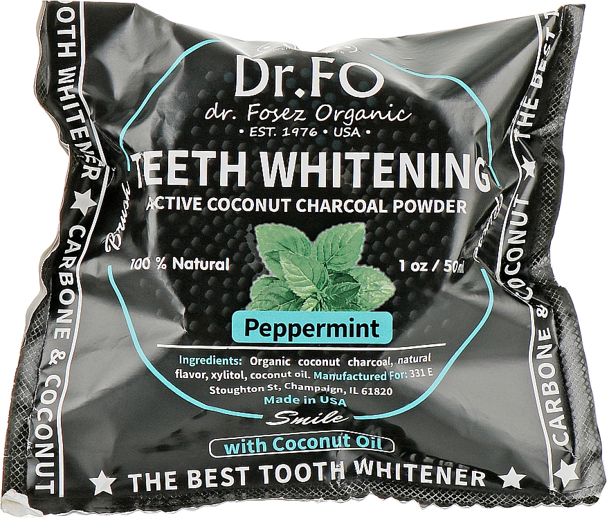 Зубной порошок черный кокосовый - Dr.Fosez Teeth Whitening  — фото N1