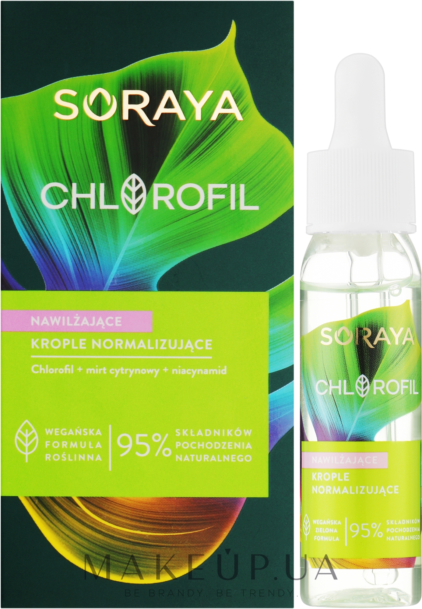Зволожувальні нормалізувальні краплі для обличчя - Soraya Chlorofil Moisturizing Normalizing Drops — фото 30ml