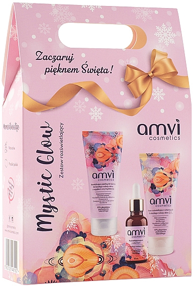 Набор для осветления лица - Amvi Cosmetics Mystic Glow (f/cr/50ml + f/peel/60ml + f/ser/30ml) — фото N1