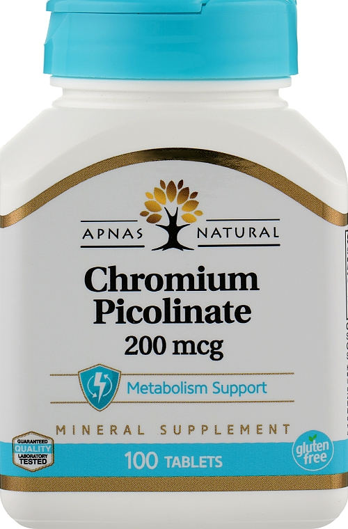 Пищевая добавка "Хрома пиколинат", 100 таблеток - Apnas Natural — фото N1