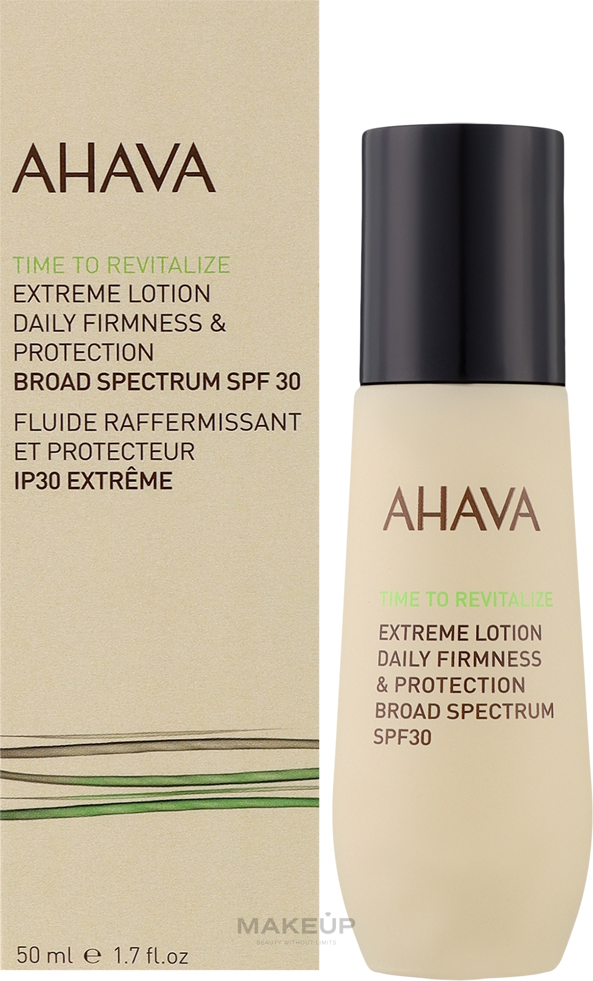 Укрепляющий лосьон для лица - Ahava Time To Revitalize Extreme Lotion Daily Firmness & Protection Broad Spectrum SPF30 — фото 50ml