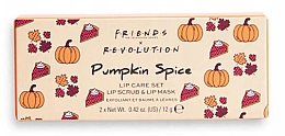 Набор - Makeup Revolution X Friends Pumpkin Spice Lip Care Set (lip/mask/12g + lip/scrub/12g) — фото N1