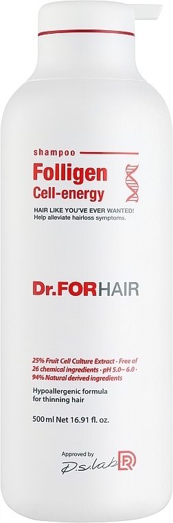 Шампунь "Енергія волосся" - Dr.FORHAIR Folligen Cell Energy Shampoo