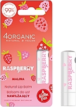 Парфумерія, косметика Натуральний зволожувальний бальзам для губ "Малина" - 4Organic Natural Lip Balm Raspberry