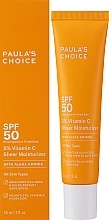 Парфумерія, косметика Зволожувальний сонцезахисний крем - Paula's Choice 5% Vitamin C Sheer Moisturizer SPF 50