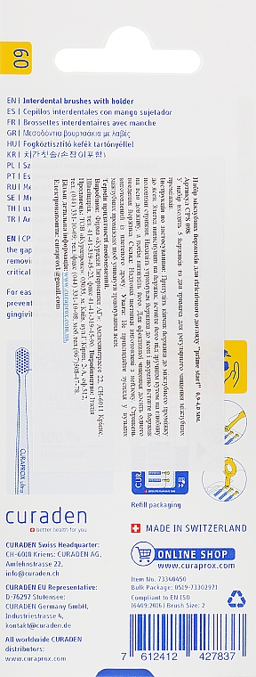 Набір йоржиків міжзубних "Prime Start", CPS 09, два тримачі, жовтий - Curaprox — фото N2