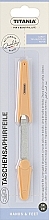 Пилка для ногтей 10,5 см, 180/240 грит, 1048 B, в блистере, абрикосовая - Titania — фото N1