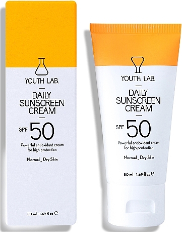 Сонцезахисний крем з SPF 50 для нормальної та сухої шкіри обличчя - Youth Lab. Daily Sunscreen Cream SPF 50 — фото N1