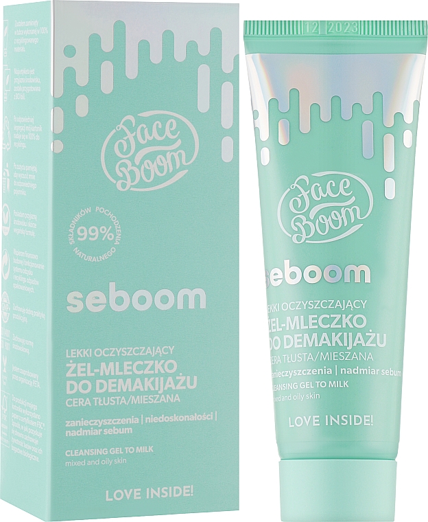 Гель-молочко для снятия макияжа - Bielenda Face Boom Seboom Light Cleansing Gel-Milk for Make-Up Removal — фото N2